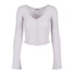 Urban Classics Dames Cropped Rib Cardigan softlilac