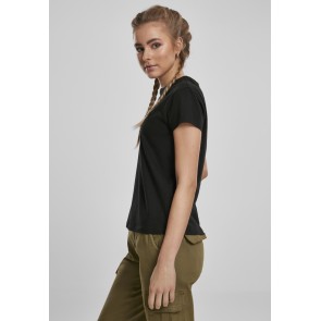Urban Classics Dames Basic Box T-shirt zwart links
