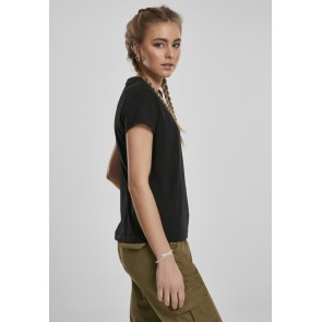 Urban Classics Dames Basic Box T-shirt zwart rechtsekant