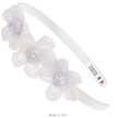 Alista B07749 Satijnen Haarband met Bloemen Wit