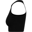 Urban Classics Dames Cropped Rib Top Zwart linkerkant