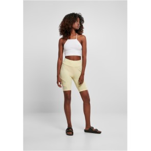 Urban Classics Dames Kortebroek met Hoge Taille Zachtgeel