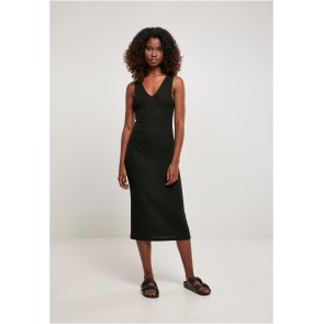 Urban Classics Dames Midi Mouwloze Salsa Ribjurk