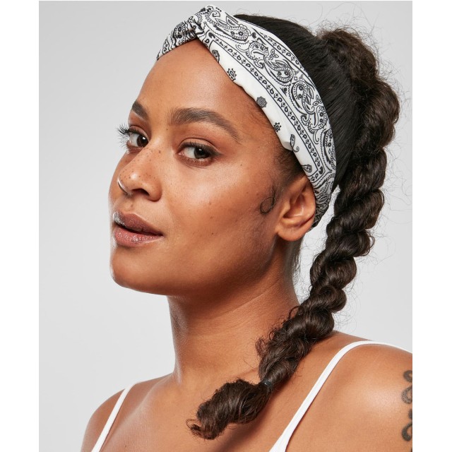 Urban Classics Bandana print Hoofdband 2st. Zwart & Wit