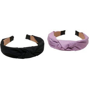 Urban Classics Lichte Hoofdband met Knoop Lilac & Zwart