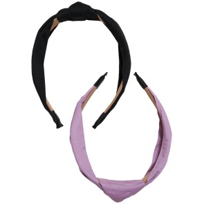Urban Classics Lichte Hoofdband met Knoop Lilac & Zwart