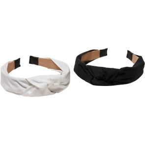 Urban Classics Lichte Hoofdband met Knoop Zwart & Wit