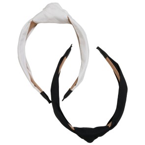 Urban Classics Lichte Hoofdband met Knoop set van 2 Zwart & Wit