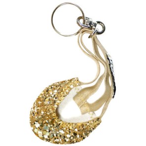 Pastorelli sleutelhanger mini schoen glitters goud