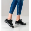 Suny Anna Kern  145 Dames Zwarte Nappa-Nubbuk Danssneakers met Splitzool