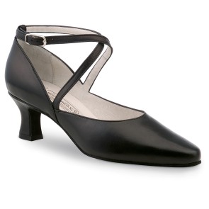 Werner Kern Shirley pump model dansschoenen voor dames met Kruisbandje - zwart leer