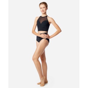 Lulli Dames High Neck Crop Top Norah zwart