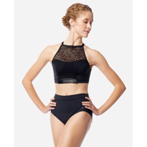 Lulli Dames High Neck Crop Top Ada voorkant