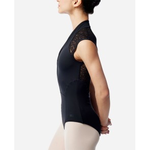 Lulli Dames Zip Front High Neck Dance Leotard Ariella zijkant