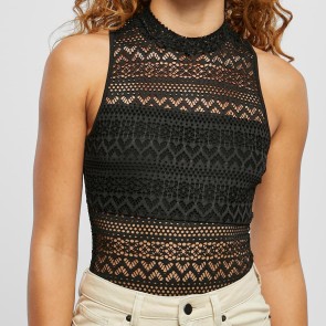 Urban Classics Ladies Crochet Jersey Turtleneck Body
