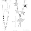 Alista zilverkleurige Ballerina Ketting met Sterren B32368