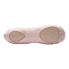 Rumpf 1004 canvas balletschoenen met suede splitzool roze zijkant