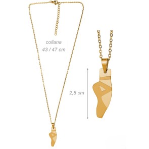 F320188R Alista Ketting met Stalen Ballerina Spitzen Hanger goud