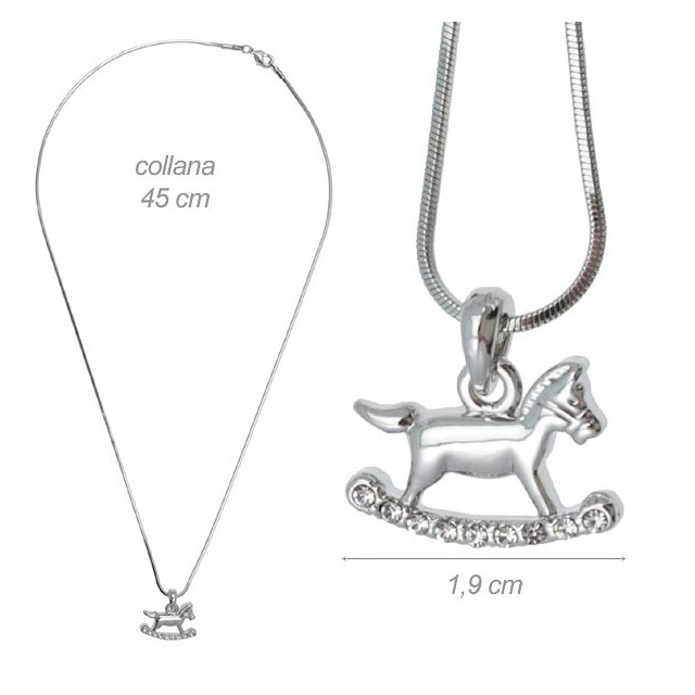 Alista Dancer Basics  Alista Ketting met HobbelPaardHanger en Strass Steentjes