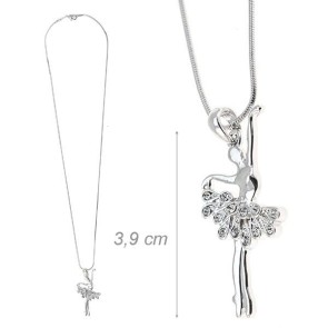 Alista Ballerina Metalen Ketting met Strass Steentjes