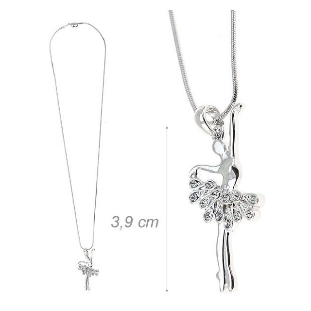 Alista Ballerina Metalen Ketting met Strass Steentjes