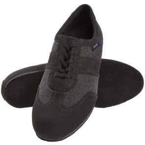Diamant 123-425-563 Heren danssneaker Dansschoenen zwart nubuck denim look